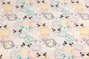 Restmenge 60 cm Jersey mit Koalas und Pandas, grau